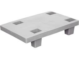 Паллет (поддон) пластиковый сплошной на ножках, 600х400х130 мм, серый [TR 400-1]