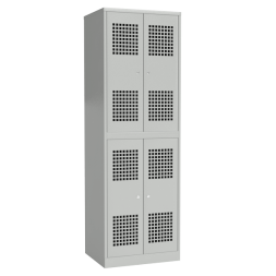 Металлический шкаф в раздевалку с перфорированными дверьми [12962]