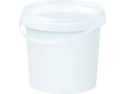 Ведро пластиковое с крышкой и пластиковой ручкой, 1 л, белый [ВП 1 бел new]