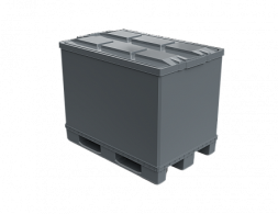 Крупногабаритный разборный пластиковый контейнер Polybox, 1200x800x350/1500 мм, серый [PolyBox]