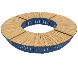 Модульная скамейка «Лион» 5 модулей - змейка