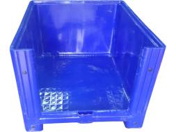 Крупногабаритный пластиковый контейнер сплошной на ножках с полубоковиной Big Box, 1200х1000х760 мм, синий [D-Box 1210 S (760) (п/бок)]
