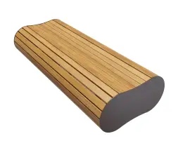 Скамейка стальная «Калипсо» без спинки 1,8 м (лиственница)