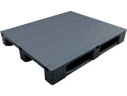 Паллет (поддон) пластиковый сплошной на 3-х полозьях, 1200х1000х157 мм, черный [IR 1210S-3R]