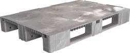 Паллет (поддон) пластиковый сплошной на 3-х полозьях, 1200x800х150 мм, серый [TR 1208-1]