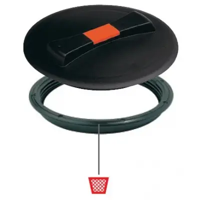 Крышка для емкости D350мм резьбовая c дыхательным клапаном пластик