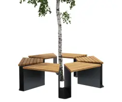 Скамейка вокруг дерева «Эраунд 6» «Эраунд 4» - 9 секций