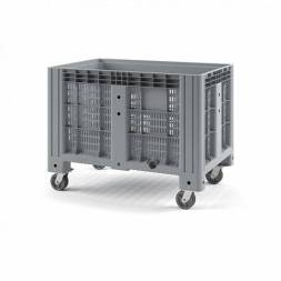 Крупногабаритный перфорированный пластиковый контейнер на колесах IBOX, 1200х800x800 мм, серый [11.602.92.PE.C13]