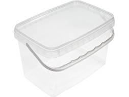 Ведро пластиковое прямоугольное с прозрачной крышкой, 2 л [3675]