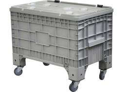 Крупногабаритный пластиковый контейнер на колёсах с крышкой на петлях Big Box, 1017х636х793 мм, серый [B-Box 1065 Mini серый WСH]