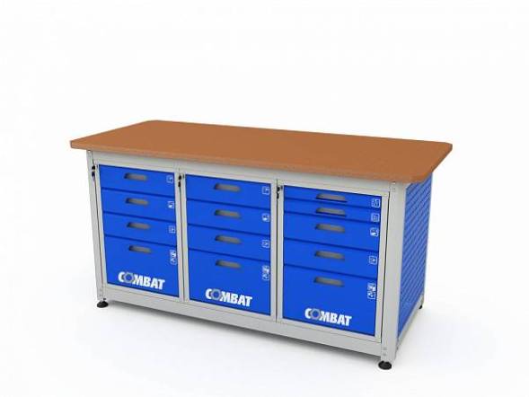 Верстак ДВК с 3 тумбами COMBAT 3445.1830