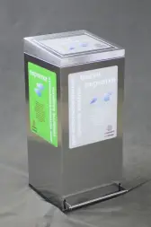 Урна Маскарад 390х390х890 мм для масок и перчаток с педалью