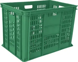 Ящик пластиковый перфорированный, 600x400x410 мм, 84 л, зеленый [203-1]
