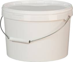 Ведро пластиковое с крышкой и металлической ручкой круглое, 11 л, белый [5077]