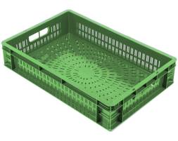 Пластиковый ящик для овощей 600х400х120 перфорированный