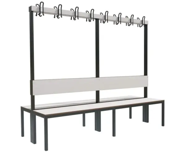 Скамейка с вешалкой для раздевалок «Фортран Дуо» двухсторонняя