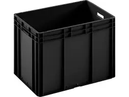 Ящик пластиковый сплошной 600х400х420 мм, 85 л, черный, sku: ЕС 6442.1 R