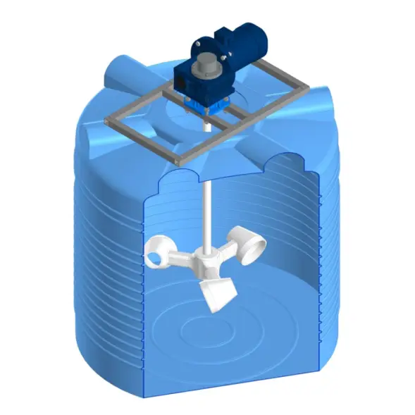 Емкость ЭВЛ 1000 синяя с мешалкой для вязких до 8 Pa/с