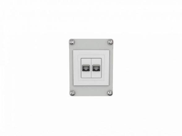 Сетевая сдвоенная штепсельная розетка для кабеля RJ45 ДВК