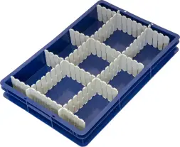 Ящик пластиковый сплошной, 600x400x75 мм, 15 л, синий [424]