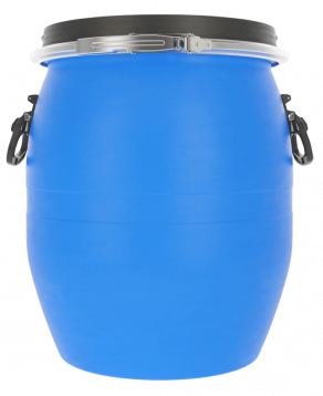 Бочка пластиковая с крышкой, металлическим обручем и ручками, 48 л, 323 мм, синий [БП48.02/04]