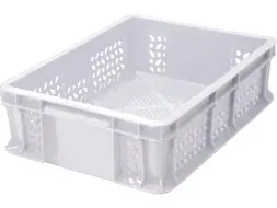 Ящик пластиковый перфорированный, 400×300×120 мм, 10.6 л, белый [701.01.02 м]