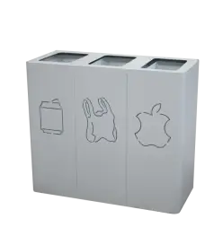 Урна для раздельного сбора мусора с вырезанными в металле обозначениями А-Тренд-3