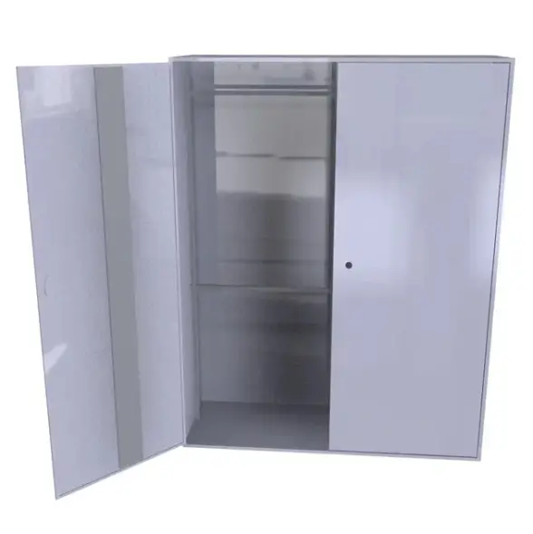 Шкаф для хранения бронежилетов с внутренней стойкой 1800x1400x600 мм Светло-серый