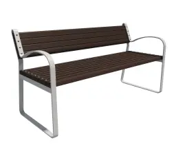 Скамейка стальная «Лукс» 1,8 м (сосна)