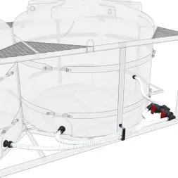 Комплект слива торцевой для мотопомпы G2 на две емкости TR