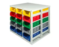 Двусторонний Стелла-техник Стеллаж-V-3-30 с направляющими под V-3, 30 ячеек, без ручки, серия К