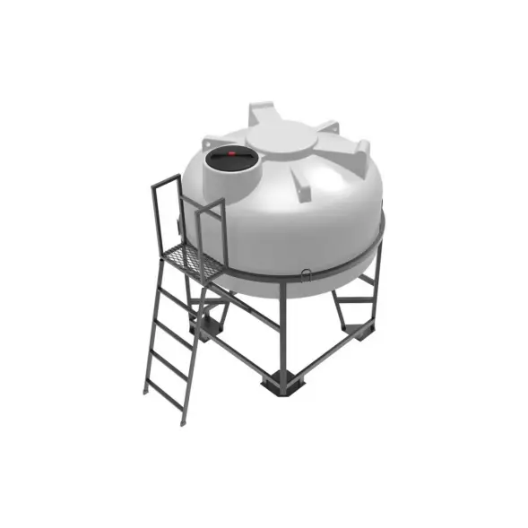 Емкость ЦКТ 3000 л с патрубком 110мм под плотность до 1,5 г/см3 белая в обрешетке с лестницей