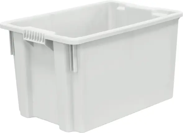 Ящик пластиковый сплошной, 600x400x350 мм, 63 л, белый [603 м]