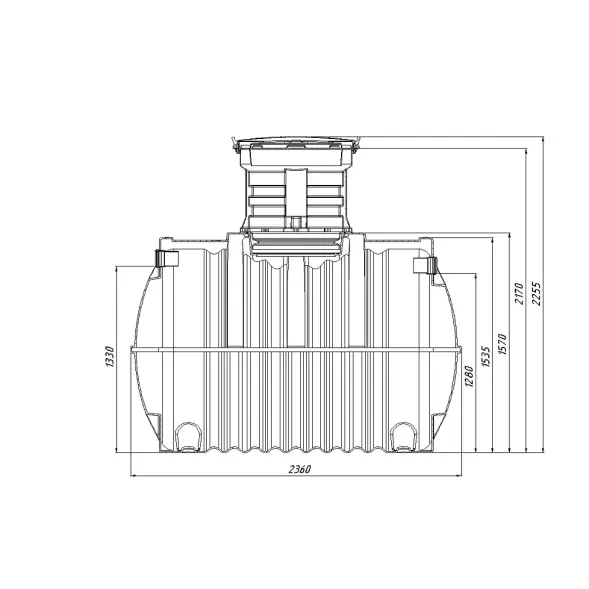 Емкость топливная подземная Rostok G 3500 л с горловиной 600мм