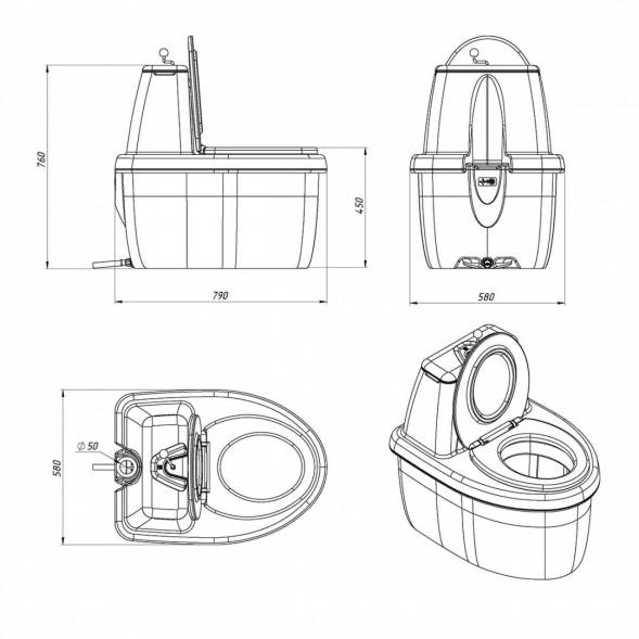 Туалет торфяной Rostok Comfort