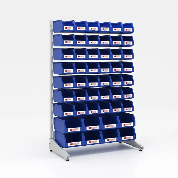 Стеллаж односторонний L1500 №12 (1425х940х500) светло-серый