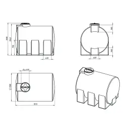 Емкость для хранения жидких минеральных удобрений (КАС, ЖКУ и др) 3000 ЭВГ красный