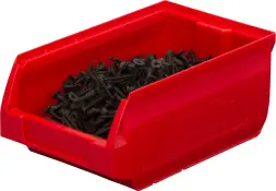 Ящик (лоток) пластиковый сплошной, 170x105x75 мм, 1.34 л, красный [5001]