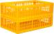 Ящик пластиковый перфорированный для перевозки птицы (несушек и бройлеров), 970х570х270 мм, желтый [311]
