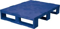 Паллет (поддон) пластиковый сплошной на 3-х полозьях, 800х600х150 мм, синий [TR 680]