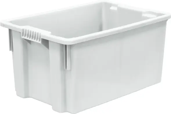 Ящик пластиковый сплошной, 600x400x300 мм, 52 л, белый [601 м]