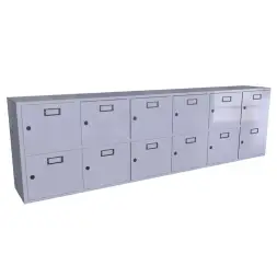 Шкаф для касок на 12 ячеек (2х6) 684x2408x350 мм Светло-серый