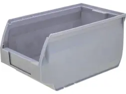 Ящик (лоток) пластиковый сплошной, 250x150x130 мм, 4.88 л, серый [5002]