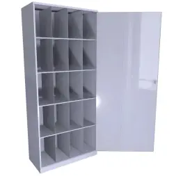 Шкаф для 20 ти противогазов ХПГ-20 с дверью 1900x1040x520 мм Светло-серый