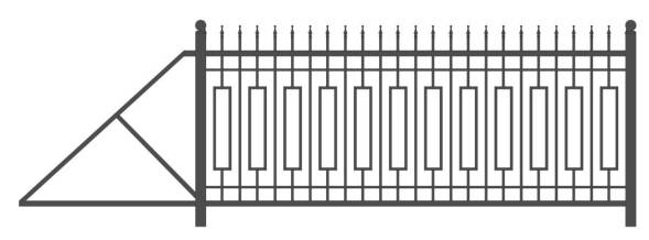 Металлические откатные ворота ОВ-12, 4000x2000 мм