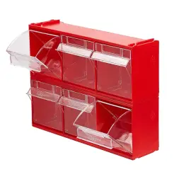 Комплект из двух откидных коробов Стелла-техник F-300-3-2K, красный/прозрачный